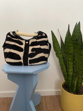 Rare Vintage YSL Mombasa Bag in Zebra Print Pony Hair